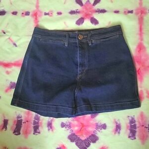 LOFT Welt Pocket Denim Shorts in Refined Dark Indigo Wash Size 27/4